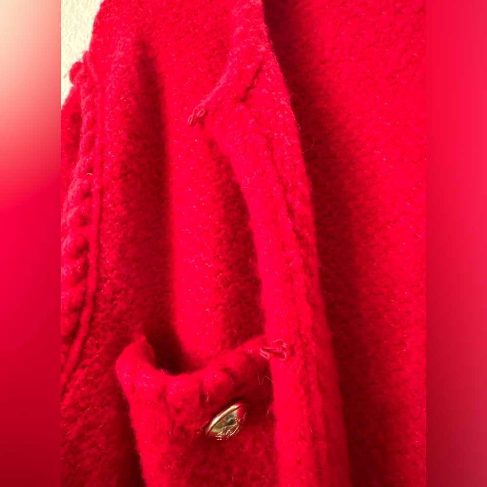 J.Crew • M • Odette Sweater Lady Jacket • Merino Wool, Alpaca, Acrylic• RED - Picture 8 of 11